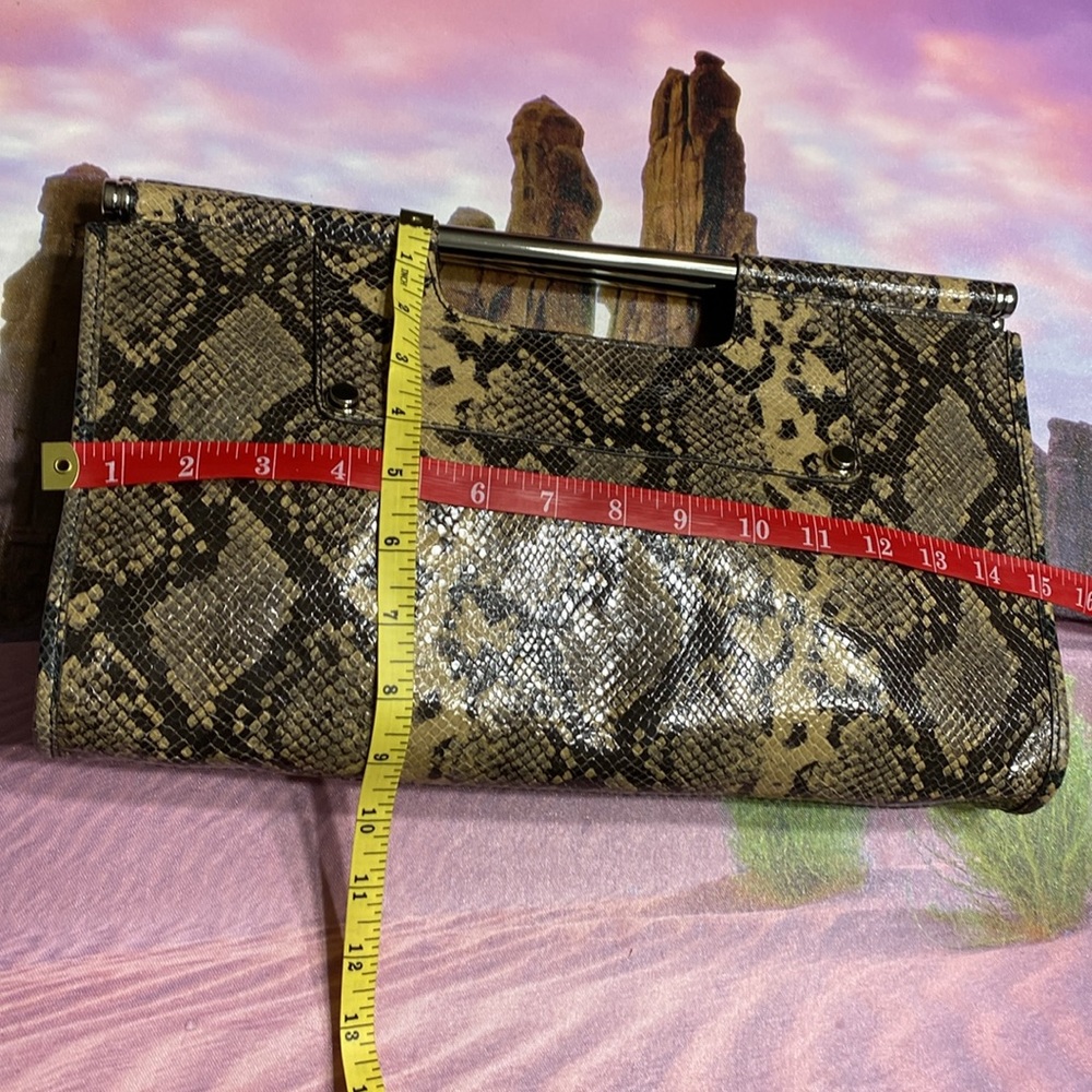 Reduced Banana Republic Large Python Leather Clut… - image 3
